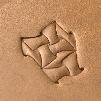 Twisted Shape Geometric leather stamp LT290 — pattern imprint on veg-tan leather