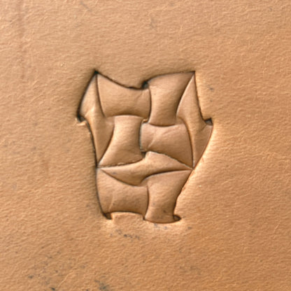 Twisted Shape Geometric leather stamp LT290 — pattern imprint on veg-tan leather