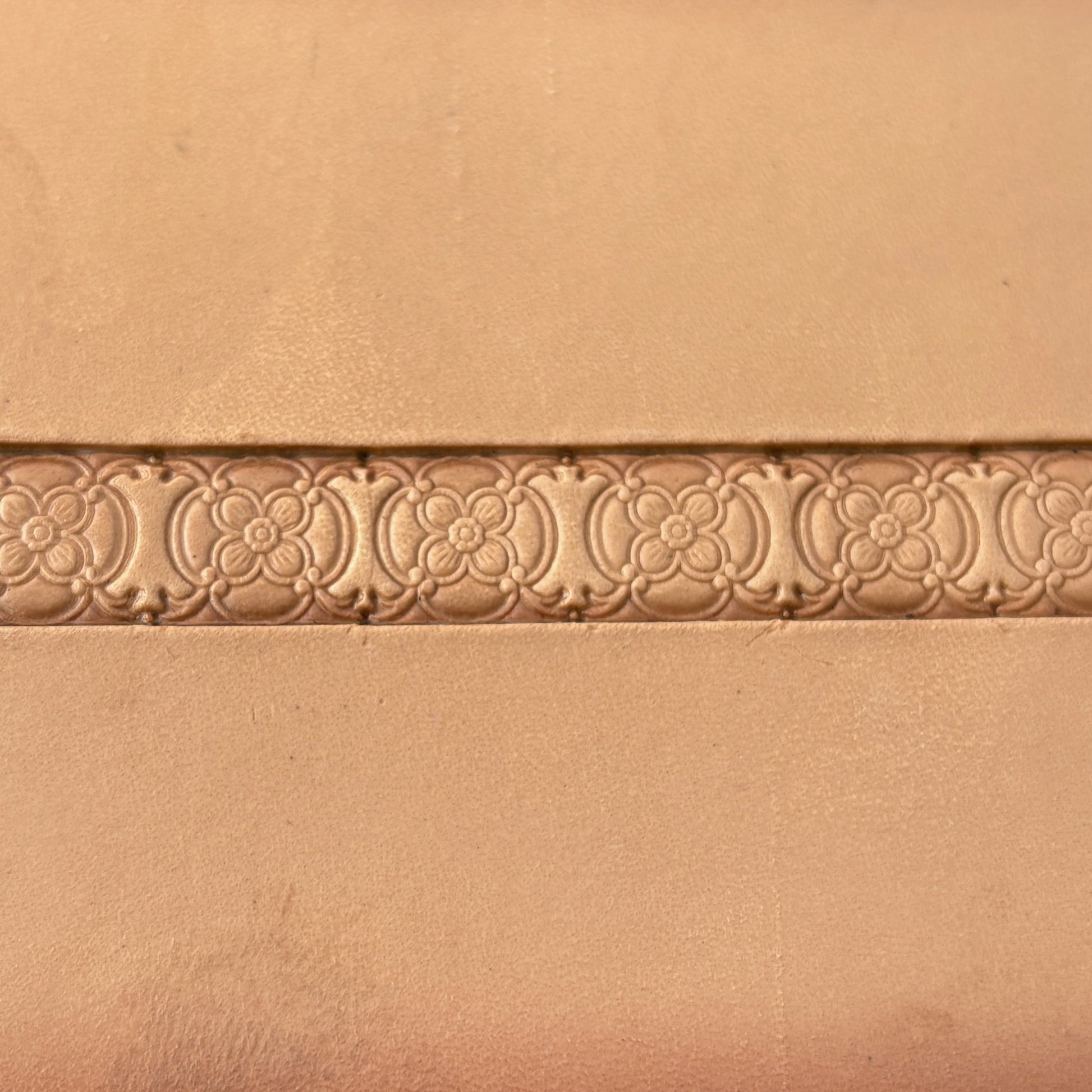 Floral Border leather stamp LT294 — pattern imprint on veg-tan leather