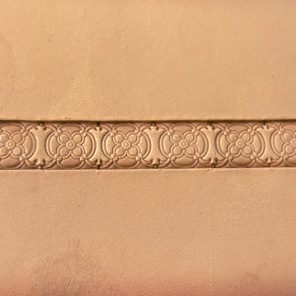 Floral Border leather stamp LT294 — pattern imprint on veg-tan leather