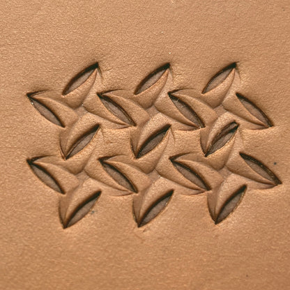 Interlocking Shapes Geometric leather stamp LT300 — pattern imprint on veg-tan leather