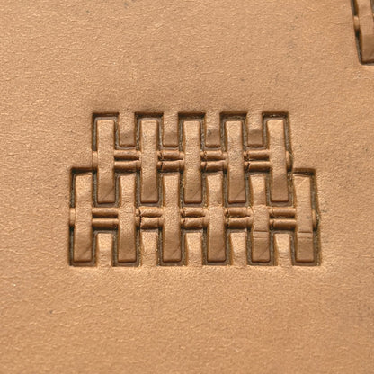 Interlocking Blocks Basket Weave leather stamp LT302 — pattern imprint on veg-tan leather