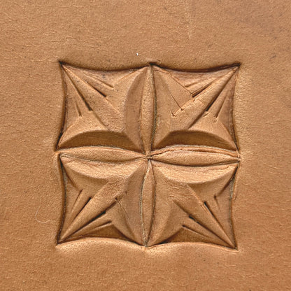 Star Shape Geometric leather stamp LT305 — pattern imprint on veg-tan leather