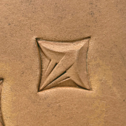Star Shape Geometric leather stamp LT305 — single impression on veg-tan leather