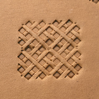 Diamond Grid Basket Weave leather stamp LT306 — pattern imprint on veg-tan leather