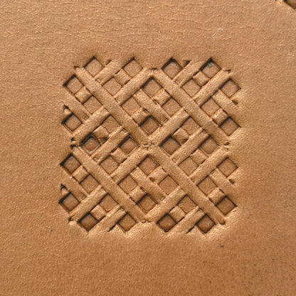 Diamond Grid Basket Weave leather stamp LT306 — pattern imprint on veg-tan leather