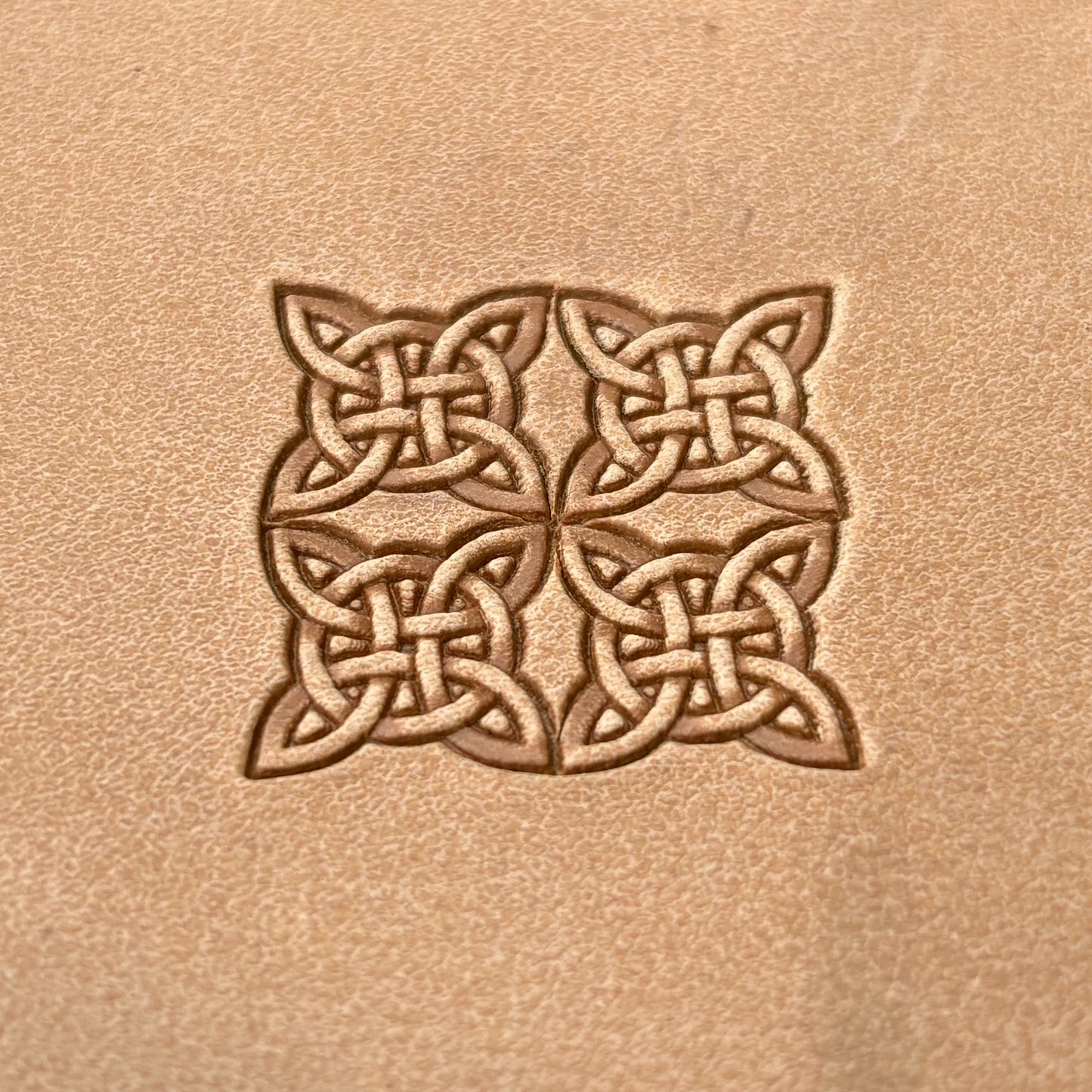 Celtic Knot Geometric leather stamp LT310 — pattern imprint on veg-tan leather
