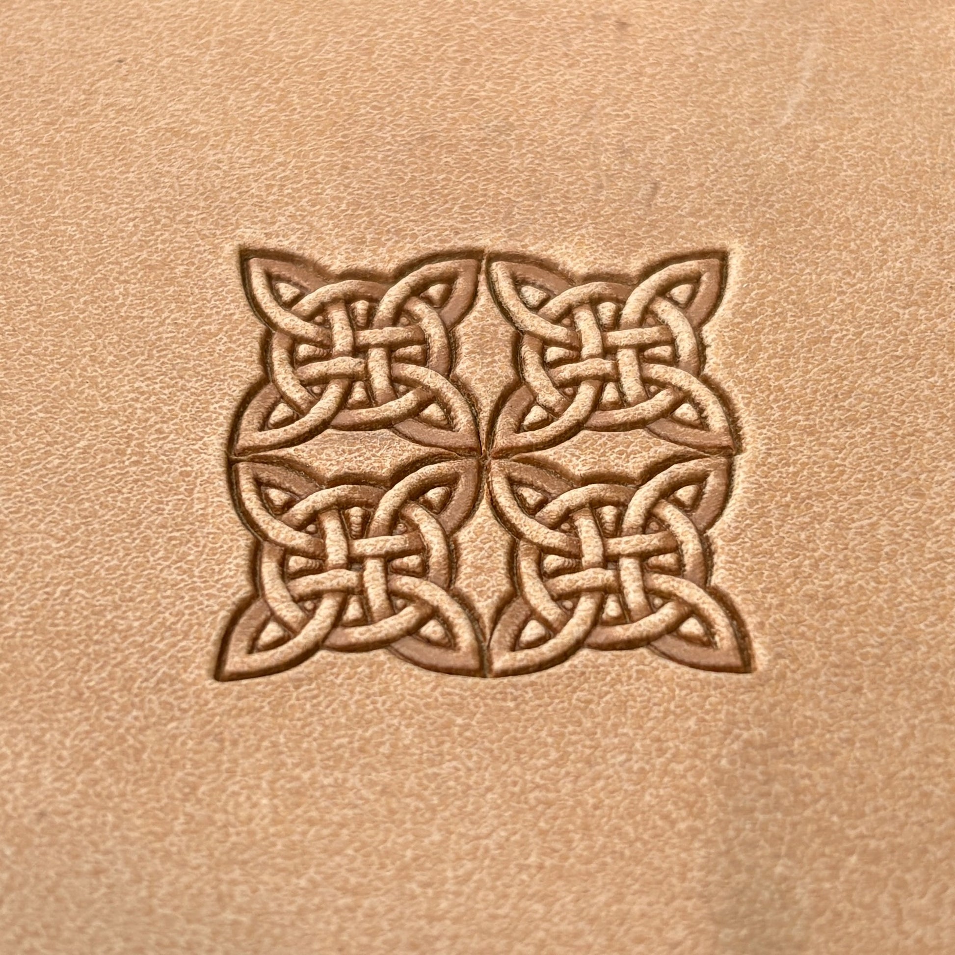 Celtic Knot Geometric leather stamp LT310 — pattern imprint on veg-tan leather