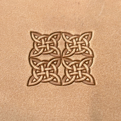 Celtic Knot Geometric leather stamp LT310 — pattern imprint on veg-tan leather