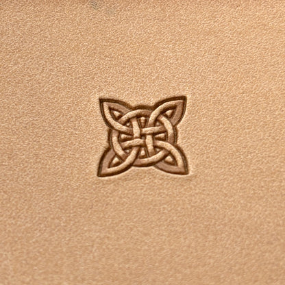 Celtic Knot Geometric leather stamp LT310 — single impression on veg-tan leather
