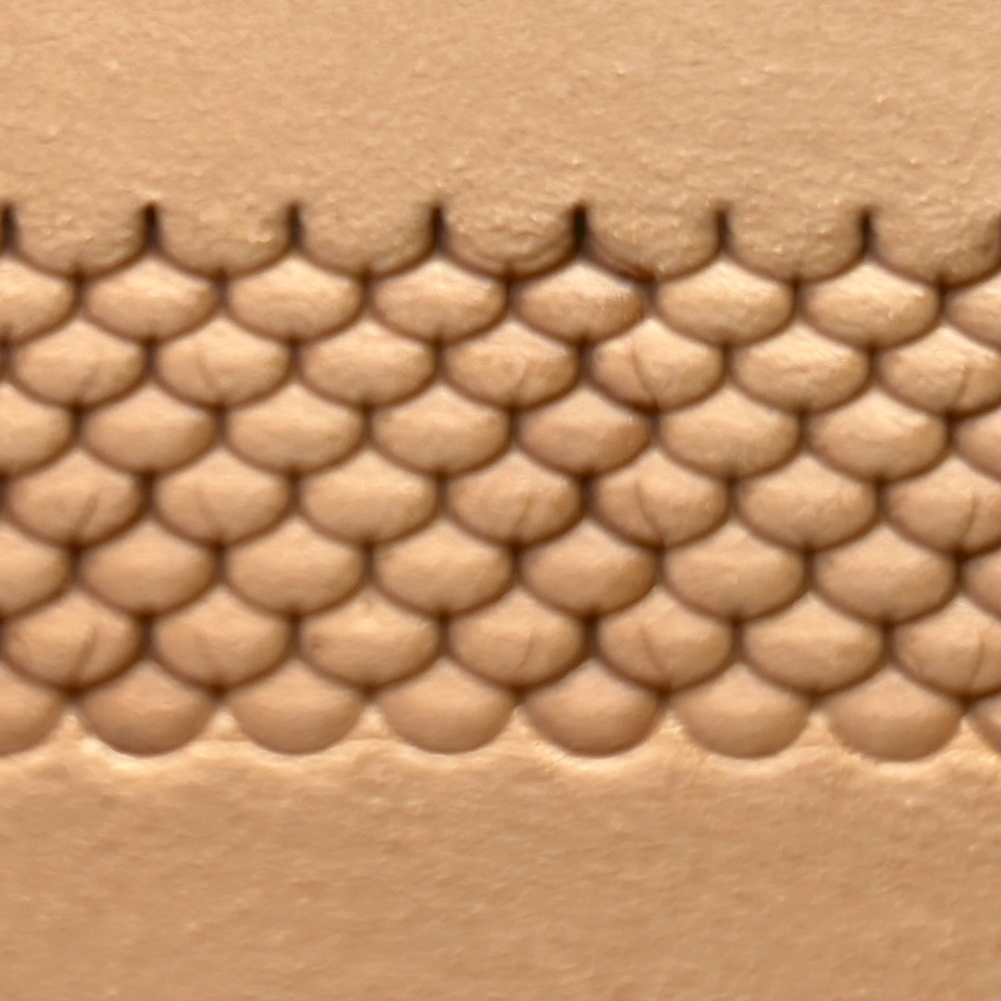 Scale Texture leather stamp LT317 — imprint on natural veg-tan leather
