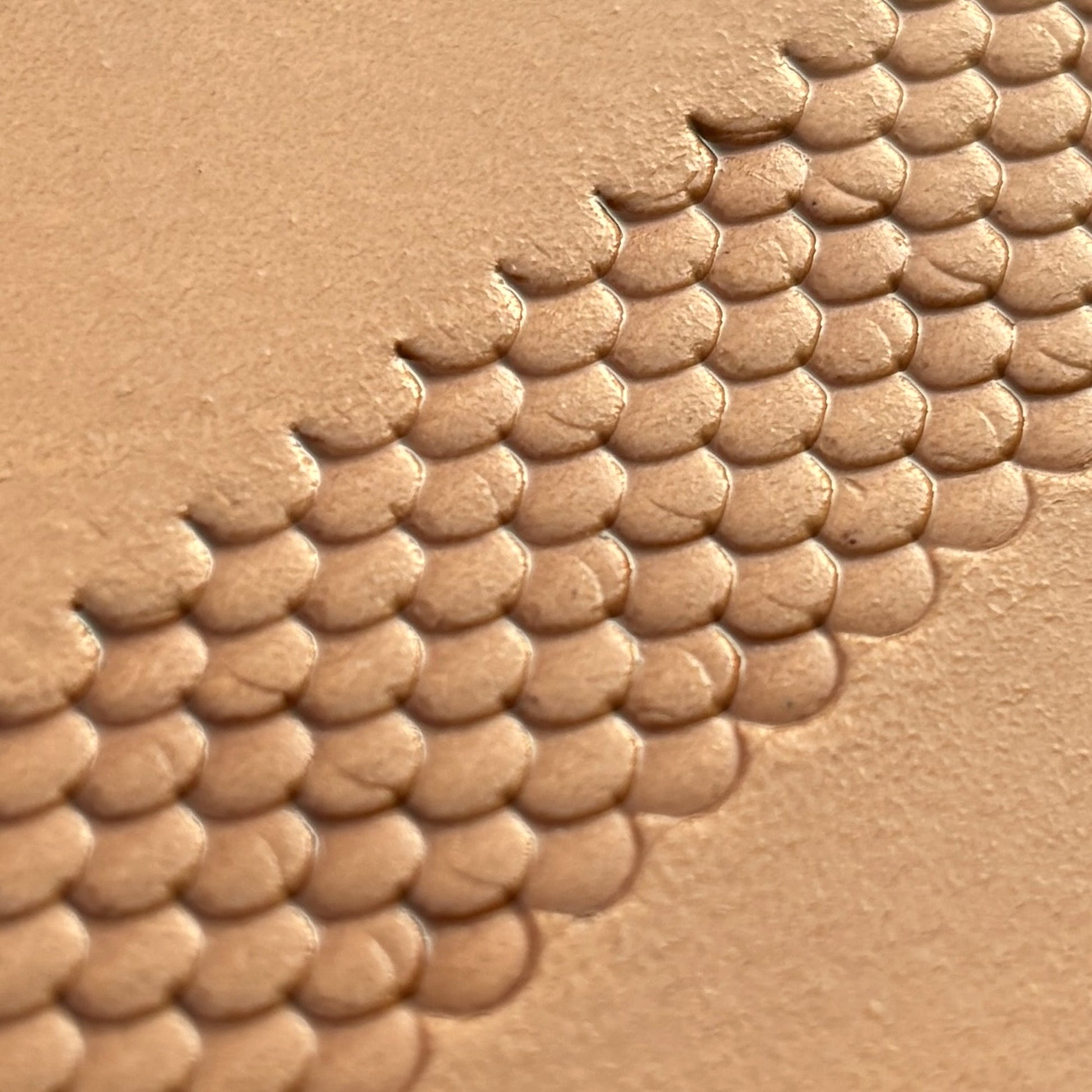 Scale Texture leather stamp LT317 — pattern imprint on veg-tan leather