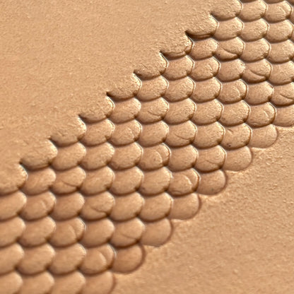 Scale Texture leather stamp LT317 — pattern imprint on veg-tan leather