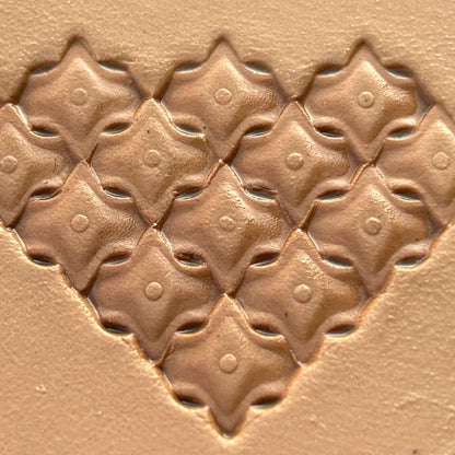 Diamond Tiles leather stamp LT319 — pattern imprint on veg-tan leather