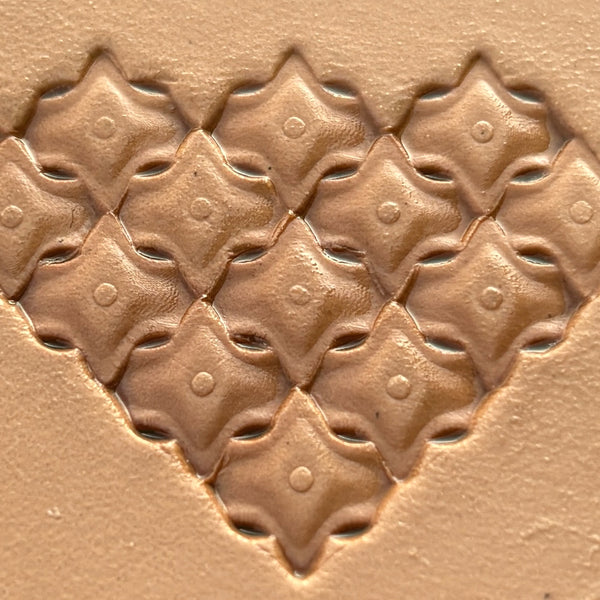 Diamond Tiles leather stamp LT319 — pattern imprint on veg-tan leather