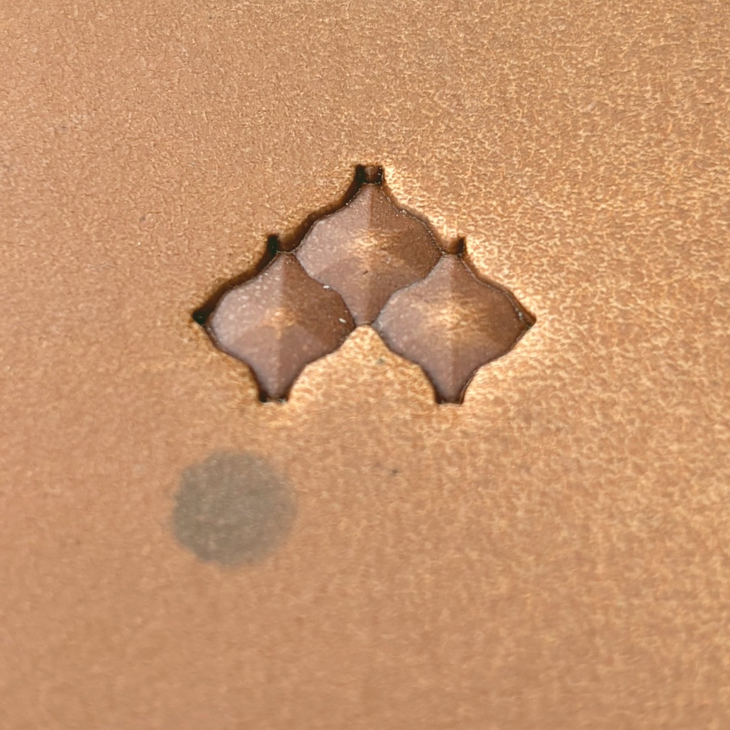 Geometric leather stamp LT320 — pattern imprint on veg-tan leather