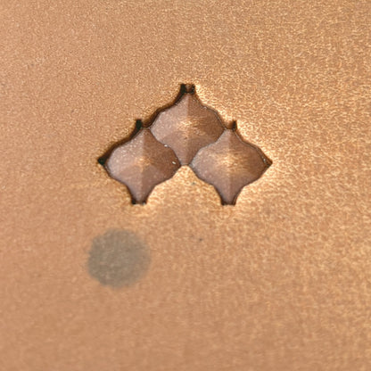 Geometric leather stamp LT320 — pattern imprint on veg-tan leather