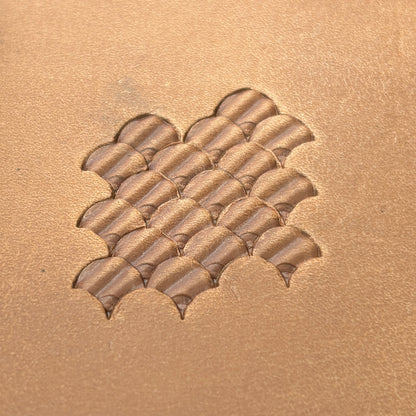 Scales leather stamp LT321 — pattern imprint on veg-tan leather
