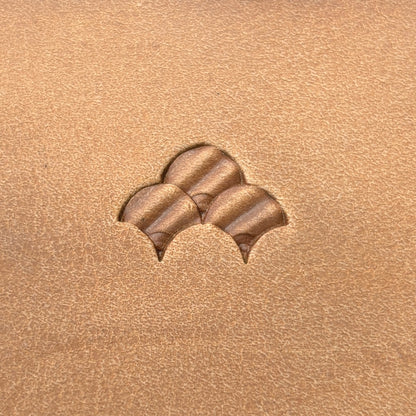 Scales leather stamp LT321 — single impression on veg-tan leather