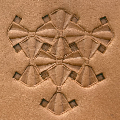 Hourglass Shape Geometric leather stamp LT323 — pattern imprint on veg-tan leather