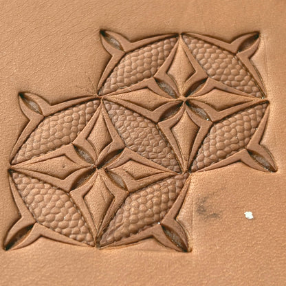 Honeycomb Texture Geometric leather stamp LT326 — pattern imprint on veg-tan leather