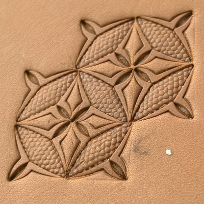 Honeycomb Texture Geometric leather stamp LT326 — pattern imprint on veg-tan leather