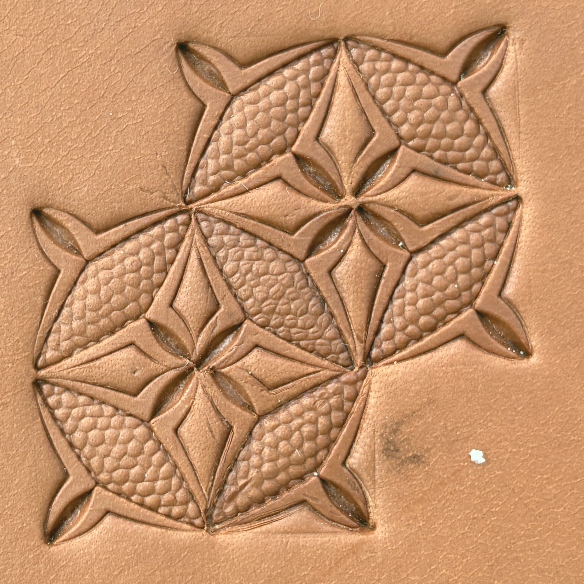 Honeycomb Texture Geometric leather stamp LT326 — pattern imprint on veg-tan leather