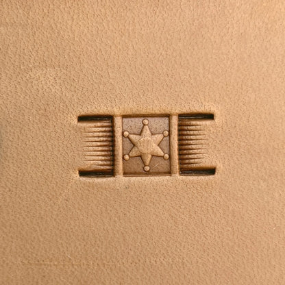 Basket Weave leather stamp LT341 — pattern imprint on veg-tan leather