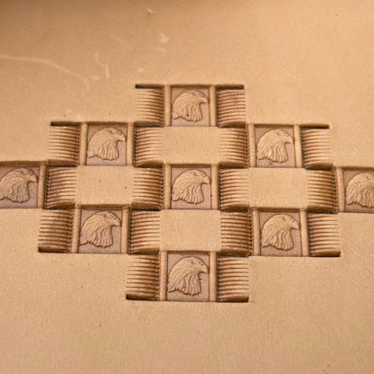 Head Eagle leather stamp LT344 — pattern imprint on veg-tan leather