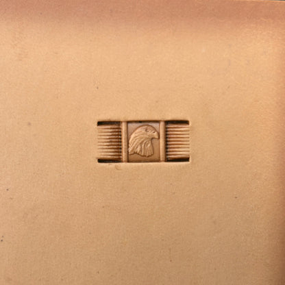 Head Eagle leather stamp LT344 — single impression on veg-tan leather