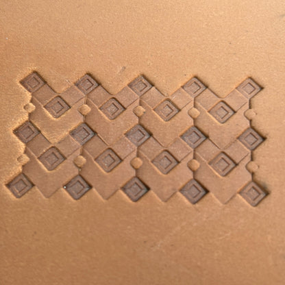 Geometric leather stamp LT355 — pattern imprint on veg-tan leather