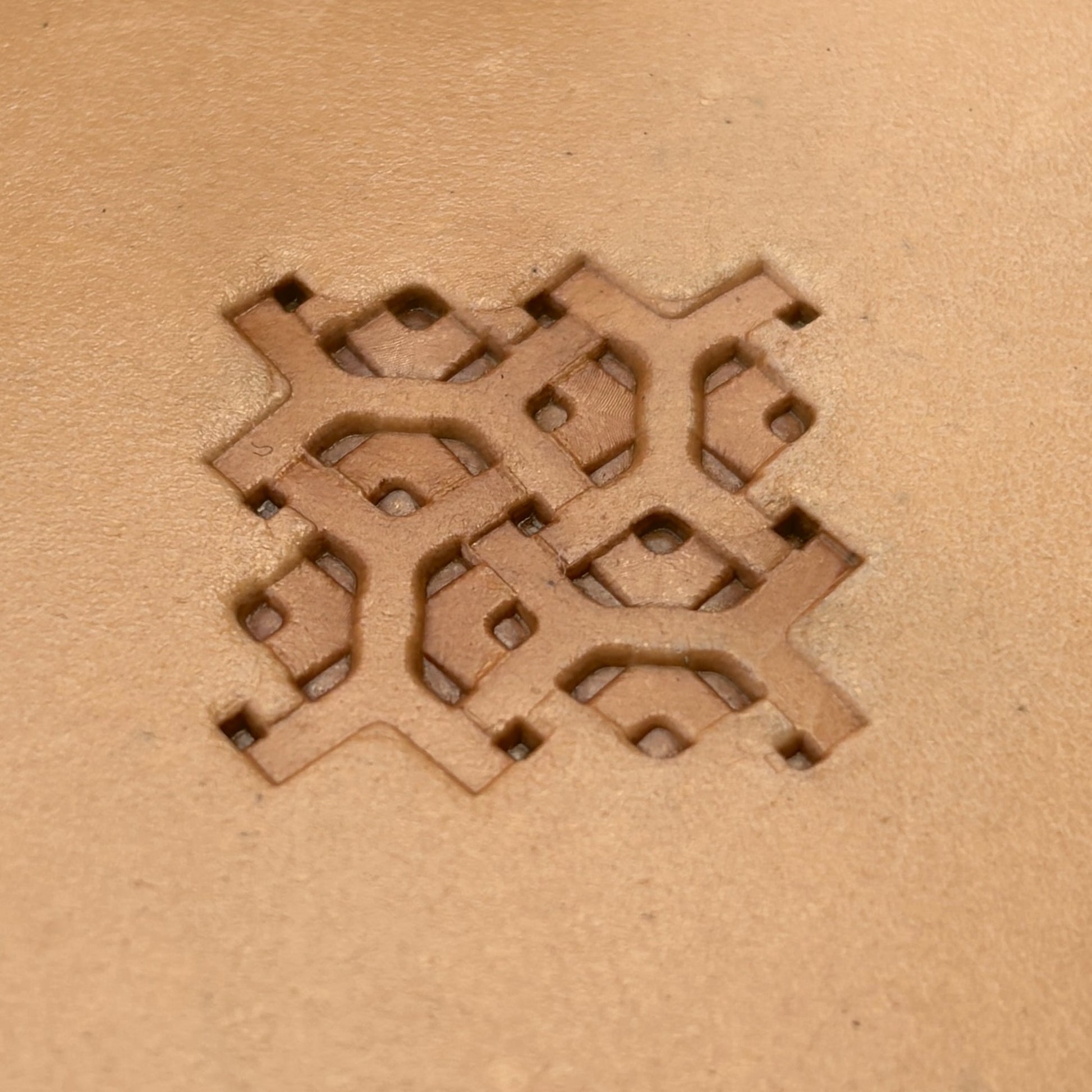 Ornate Lines Geometric leather stamp LT357 — pattern imprint on veg-tan leather