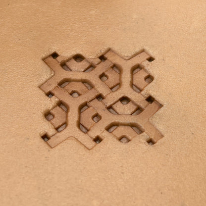 Ornate Lines Geometric leather stamp LT357 — pattern imprint on veg-tan leather
