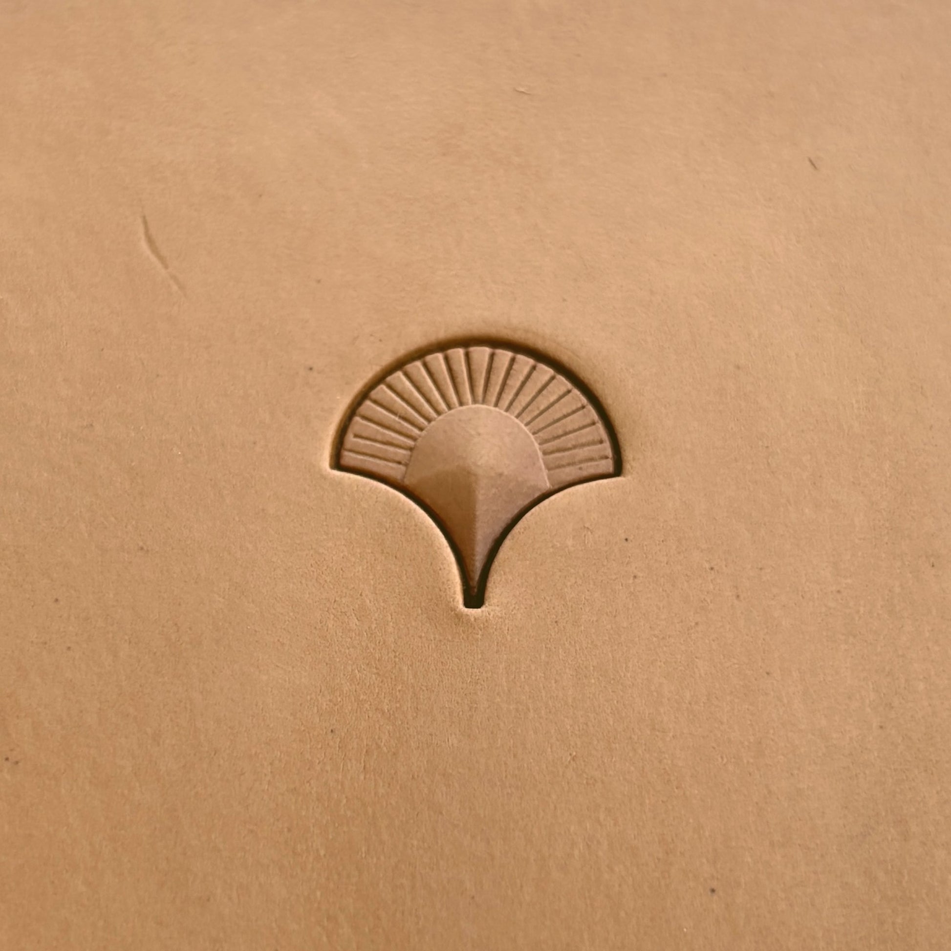 Geometric leather stamp LT359 — pattern imprint on veg-tan leather