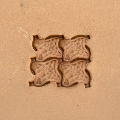 Geometric leather stamp LT362 — pattern imprint on veg-tan leather