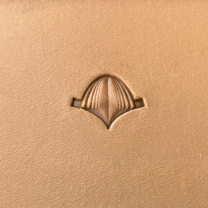 Petal Repeat leather stamp LT363 — pattern imprint on veg-tan leather