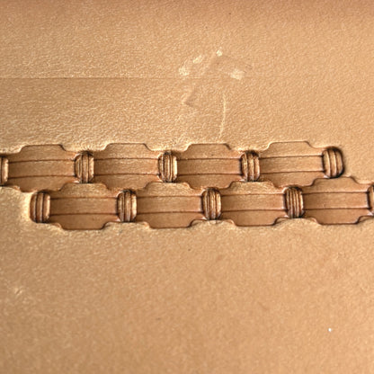 Basket Weave leather stamp LT364 — pattern imprint on veg-tan leather