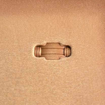 Basket Weave leather stamp LT364 — single impression on veg-tan leather
