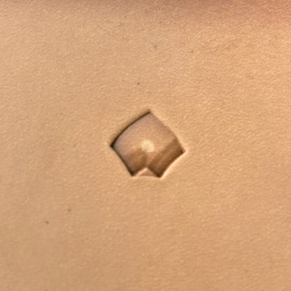 Curved Tiles Basket Weave leather stamp LT366 — single impression on veg-tan leather