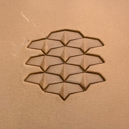Scaled Texture leather stamp LT367 — pattern imprint on veg-tan leather