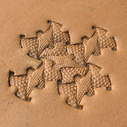 Rough Scales leather stamp LT372 — pattern imprint on veg-tan leather
