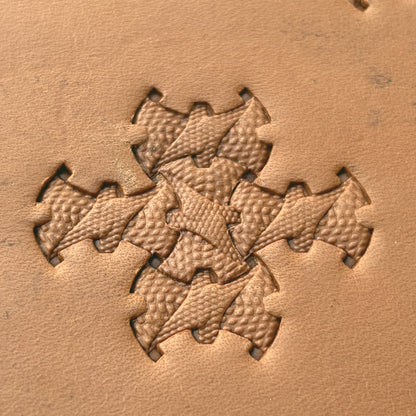Rough Scales leather stamp LT372 — pattern imprint on veg-tan leather