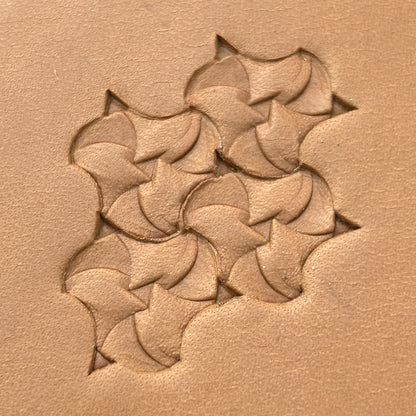 Scale Fish leather stamp LT373 — pattern imprint on veg-tan leather
