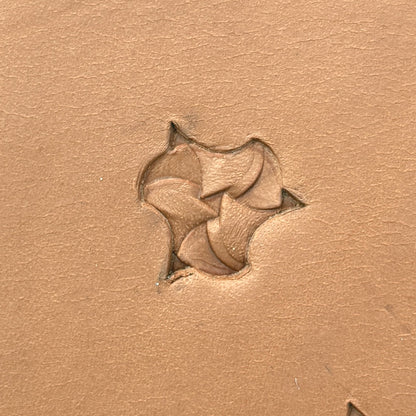 Scale Fish leather stamp LT373 — single impression on veg-tan leather