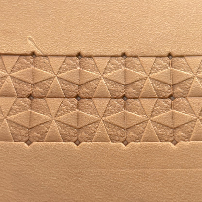 Geometric leather stamp LT382 — pattern imprint on veg-tan leather