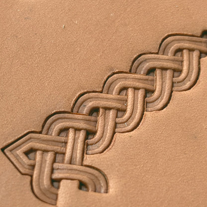 Celtic Knot leather stamp LT384 — pattern imprint on veg-tan leather