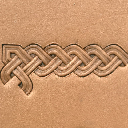Celtic Knot leather stamp LT384 — pattern imprint on veg-tan leather
