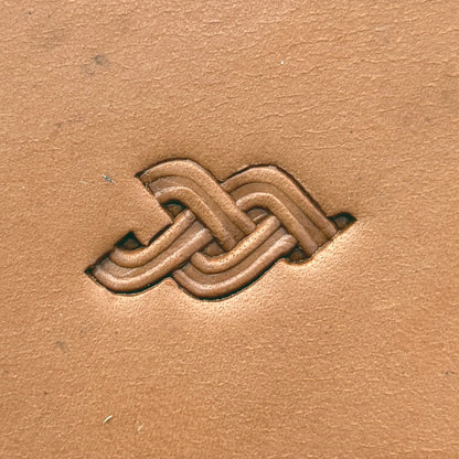 Celtic Knot leather stamp LT384 — pattern imprint on veg-tan leather