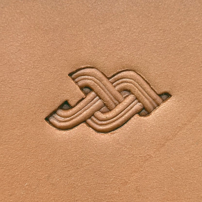 Celtic Knot Basket Weave leather stamp LT388 — pattern imprint on veg-tan leather
