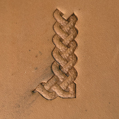Celtic Knot leather stamp LT389 — pattern imprint on veg-tan leather